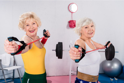 Image of senior ladies toning and shaping their bodies.