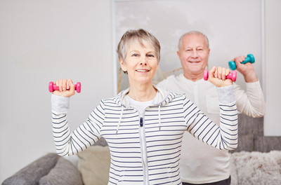 Image of an elderly couple undergoing a weight loss program.