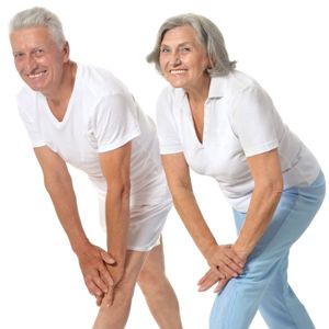 Image of a senior couple undergoing private personal training.
