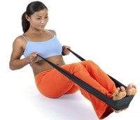 Photo of female working-out with a resistance band.